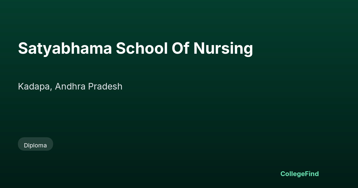 satyabhama school of nursing
