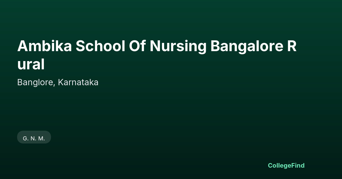 ambika school of nursing bangalore rural