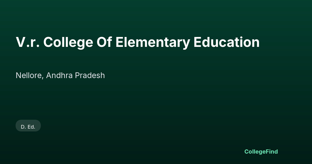 v.r. college of elementary education