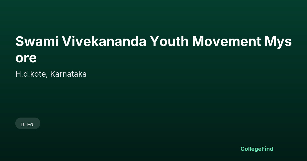 swami vivekananda youth movement mysore