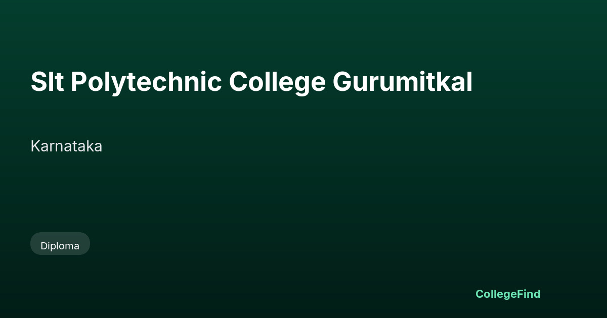 slt polytechnic college gurumitkal
