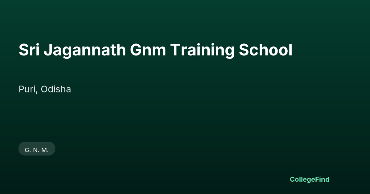 sri jagannath gnm training school