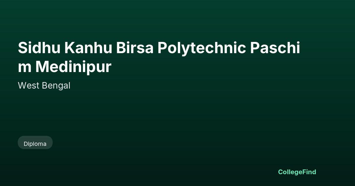 sidhu kanhu birsa polytechnic paschim medinipur
