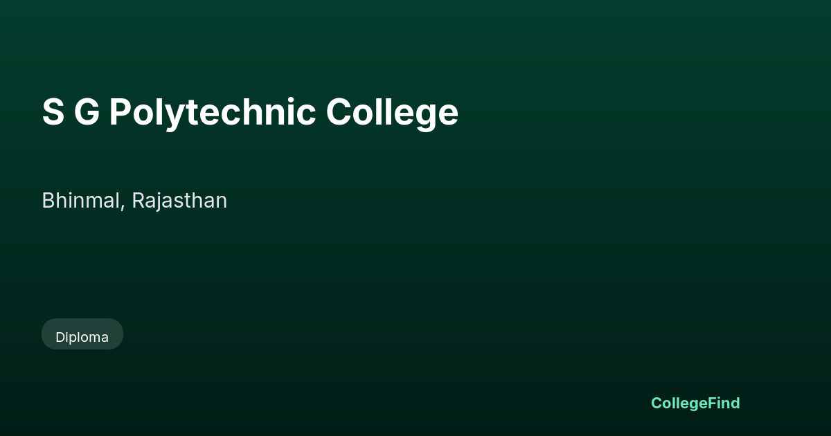 s g polytechnic college