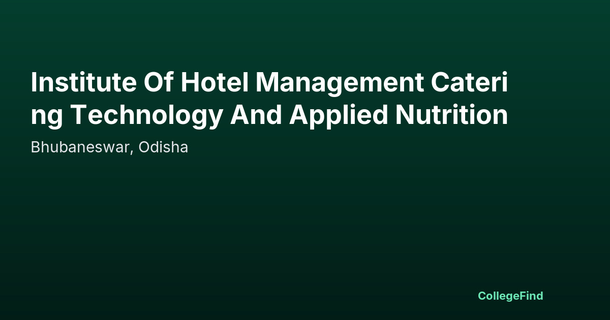 institute of hotel management catering technology and applied nutrition