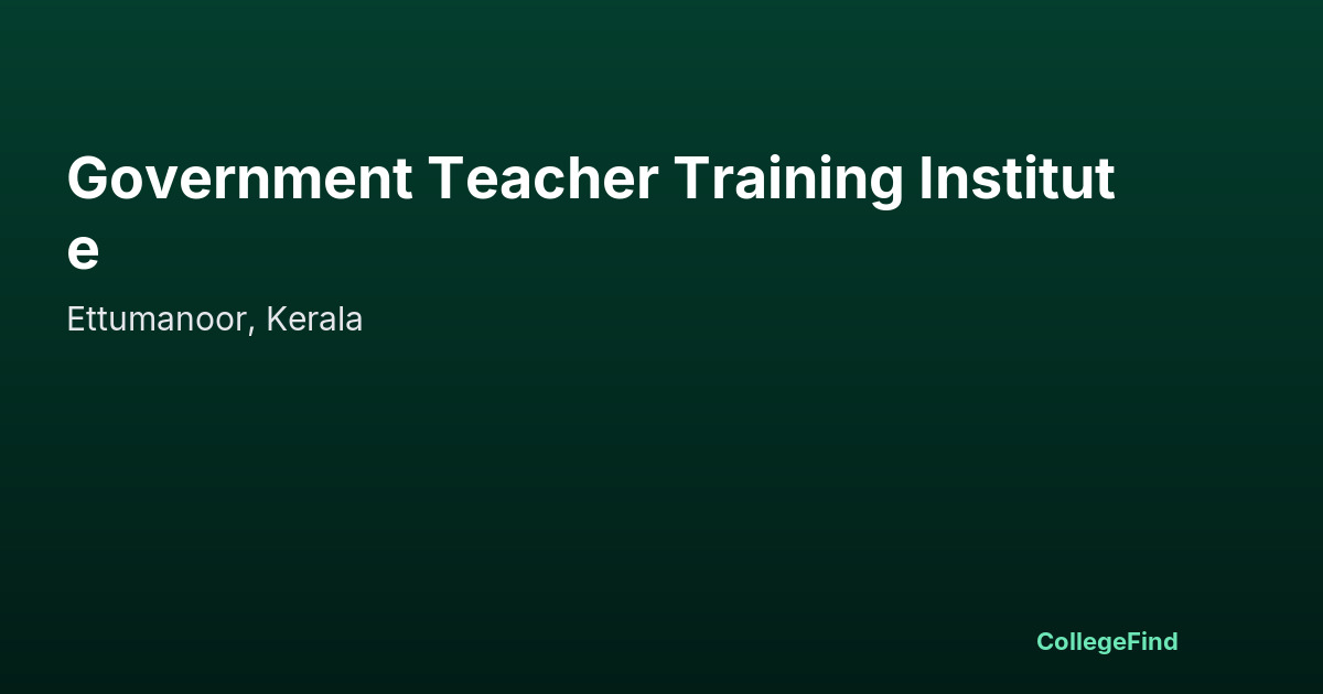 government teacher training institute