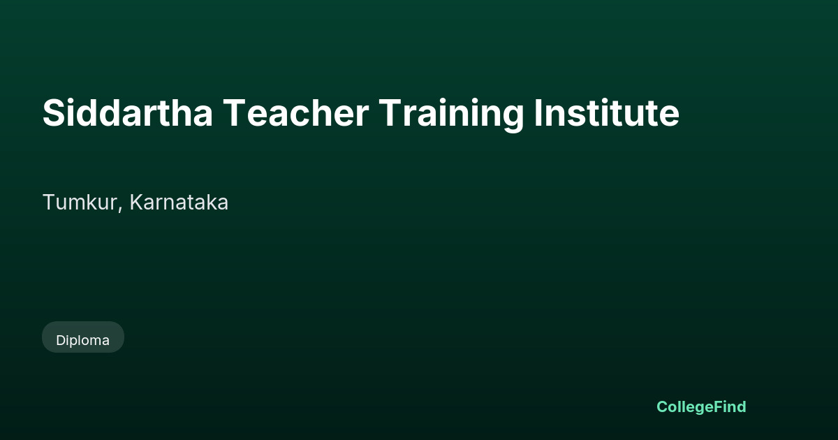 siddartha teacher training institute