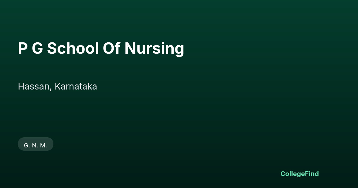 p g school of nursing