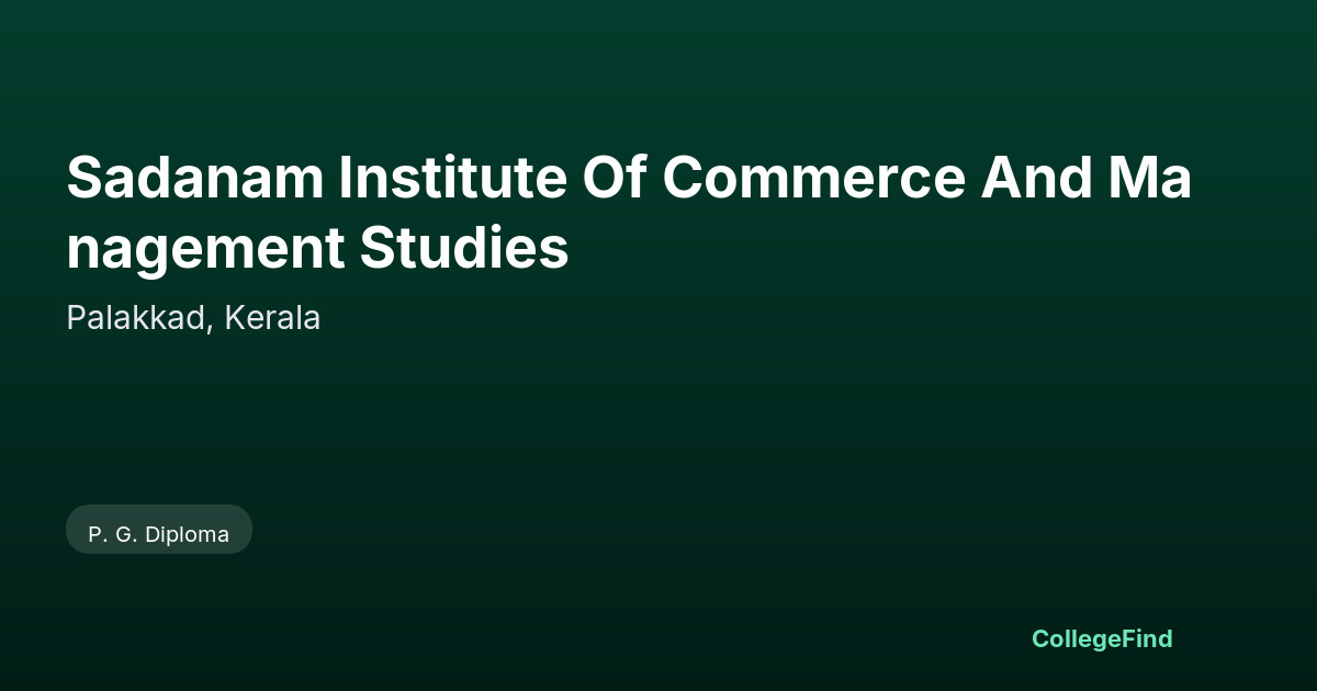 sadanam institute of commerce and management studies