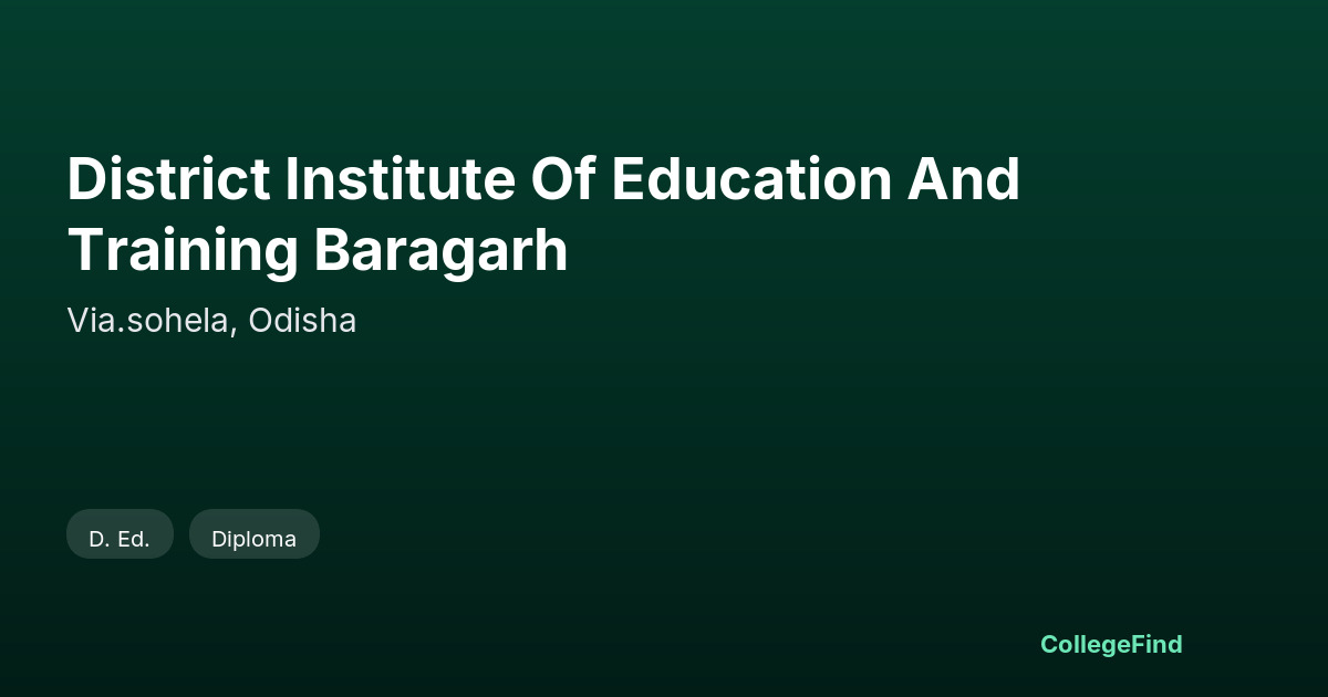 district institute of education and training baragarh