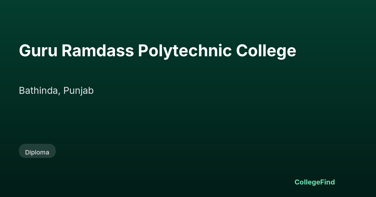 guru ramdass polytechnic college