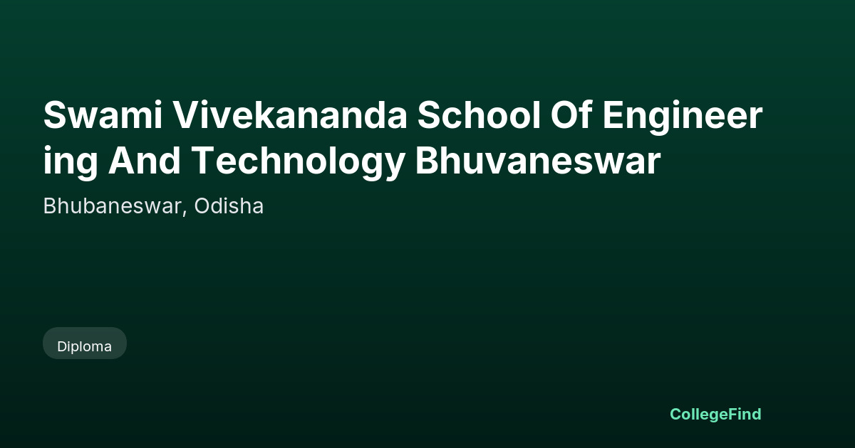 swami vivekananda school of engineering and technology bhuvaneswar