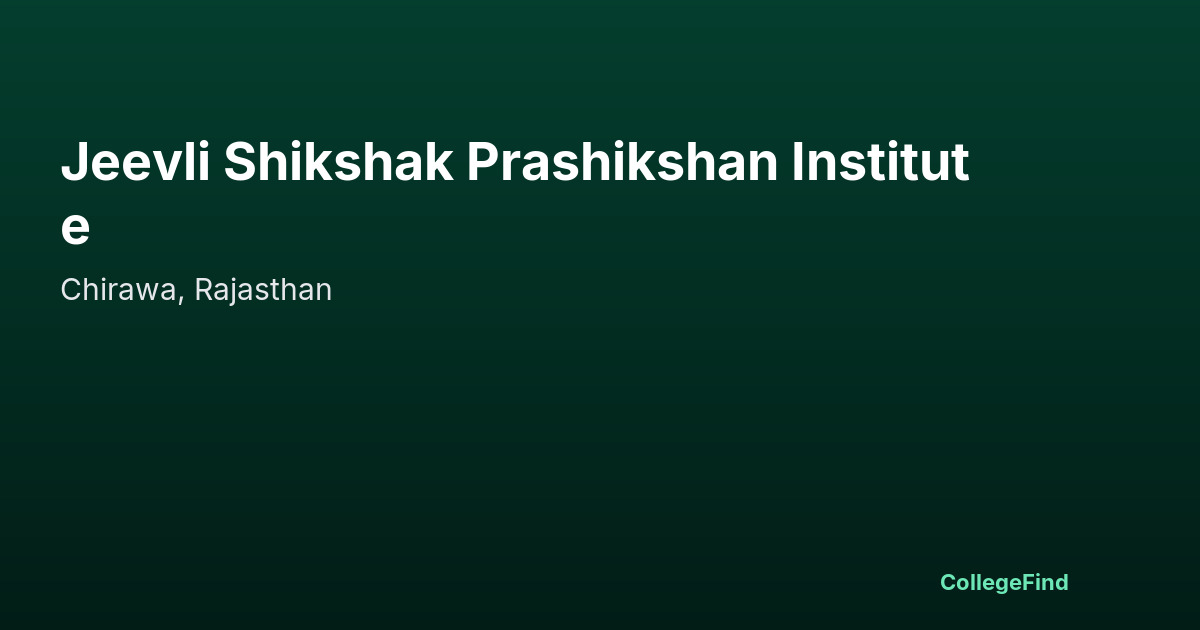 jeevli shikshak prashikshan institute