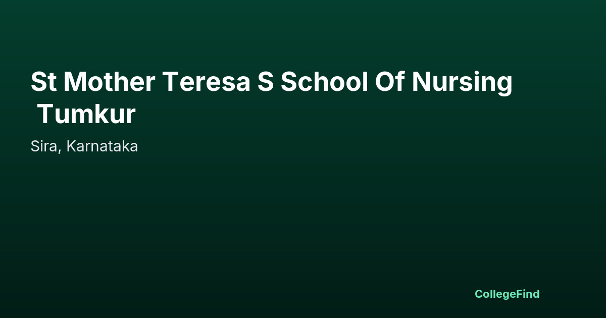 st mother teresa s school of nursing tumkur