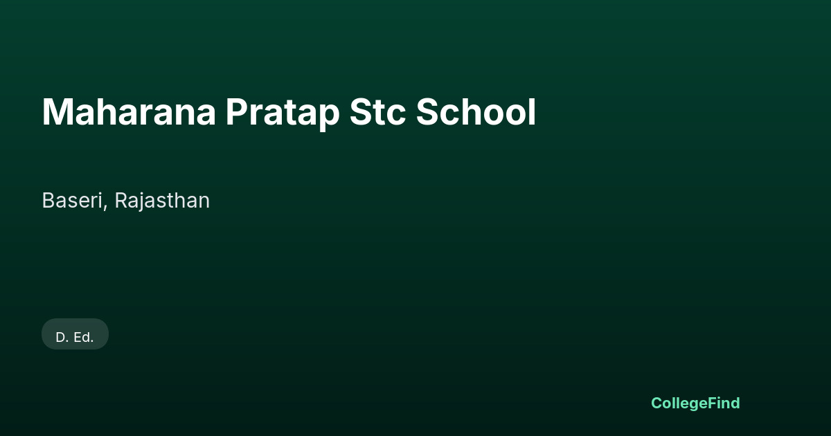 maharana pratap stc school