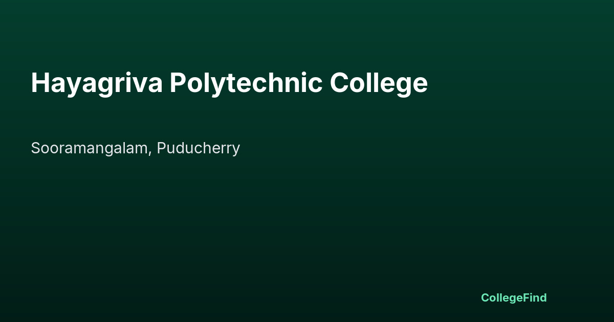 hayagriva polytechnic college