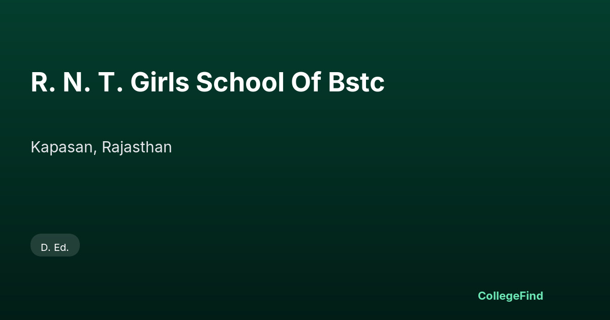 r. n. t. girls school of bstc