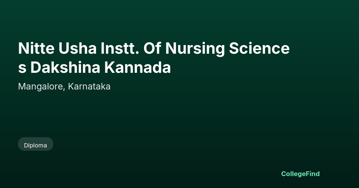 nitte usha instt. of nursing sciences dakshina kannada