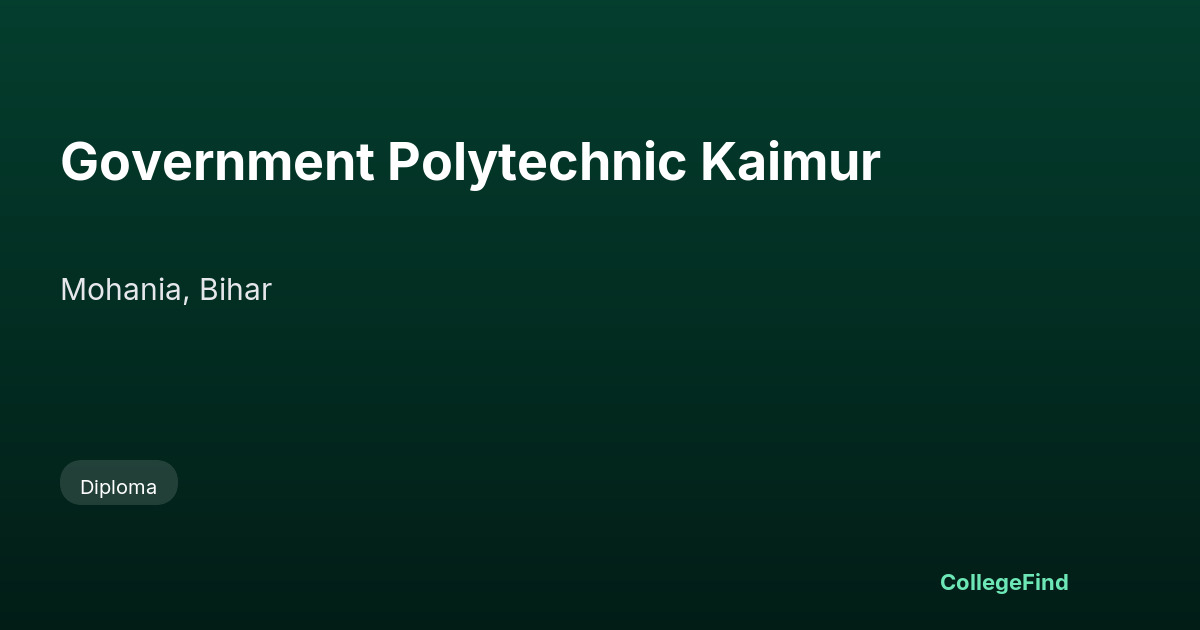 government polytechnic kaimur