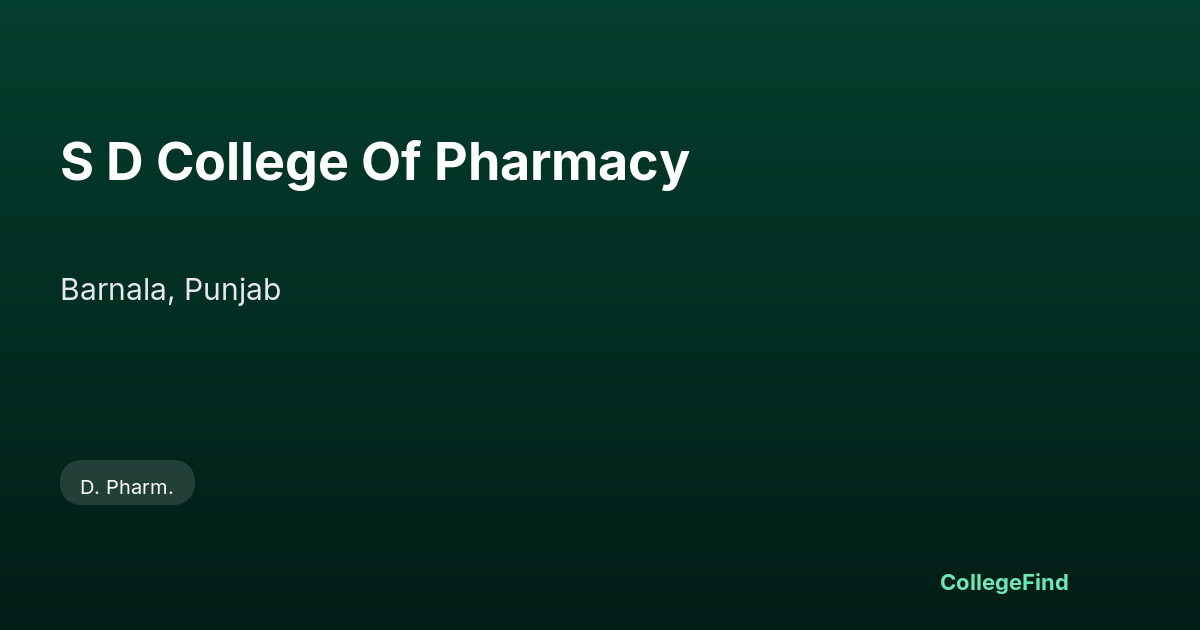 s d college of pharmacy