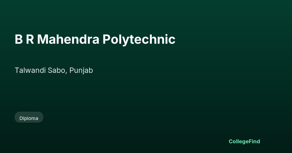b r mahendra polytechnic