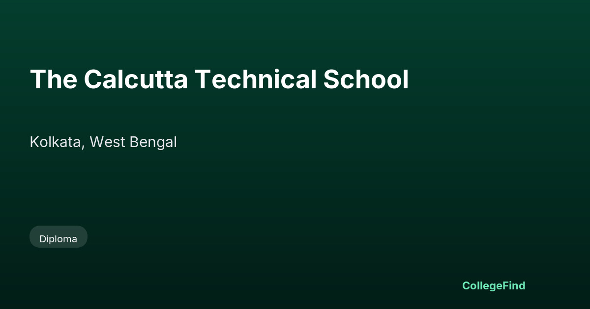 the calcutta technical school