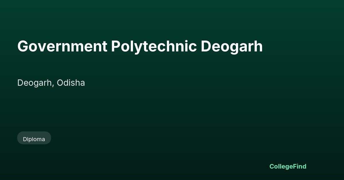 government polytechnic deogarh