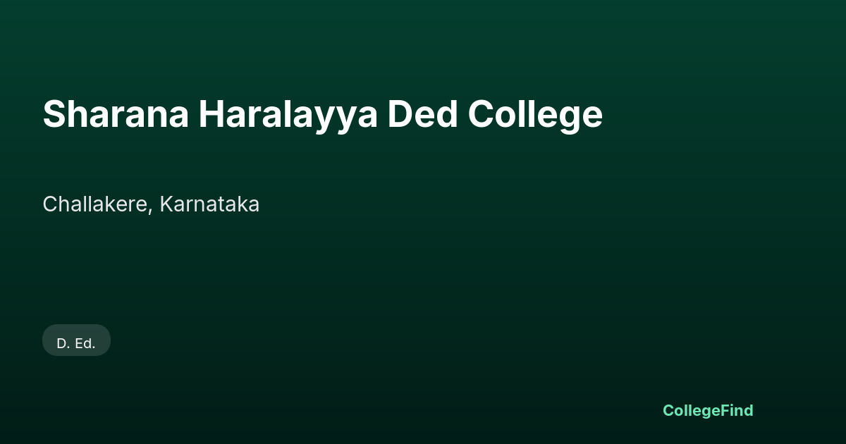 sharana haralayya ded college