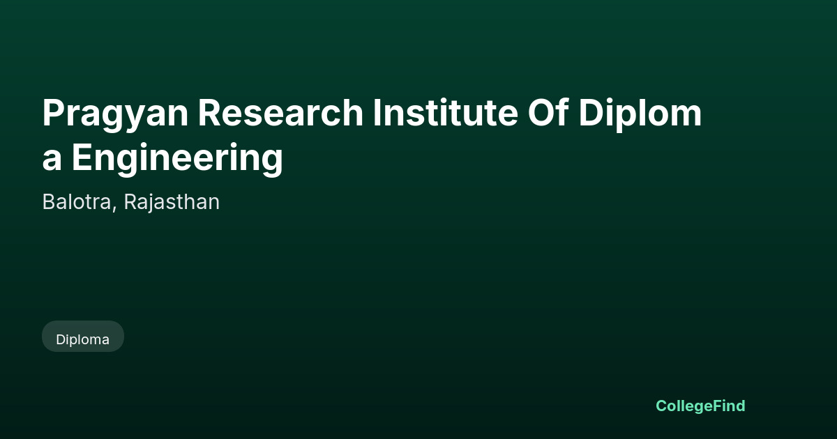 pragyan research institute of diploma engineering