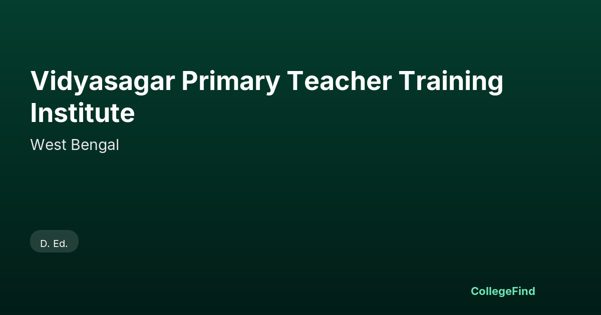 vidyasagar primary teacher training institute