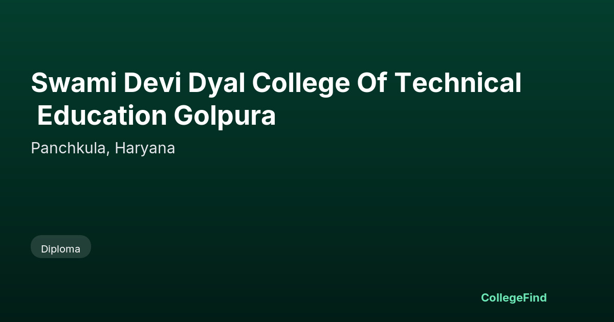 swami devi dyal college of technical education golpura