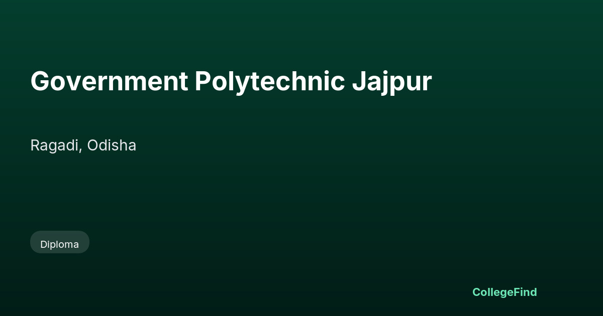 government polytechnic jajpur
