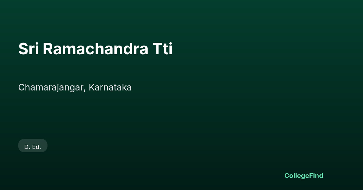 sri ramachandra tti