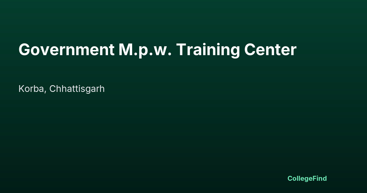 government m.p.w. training center