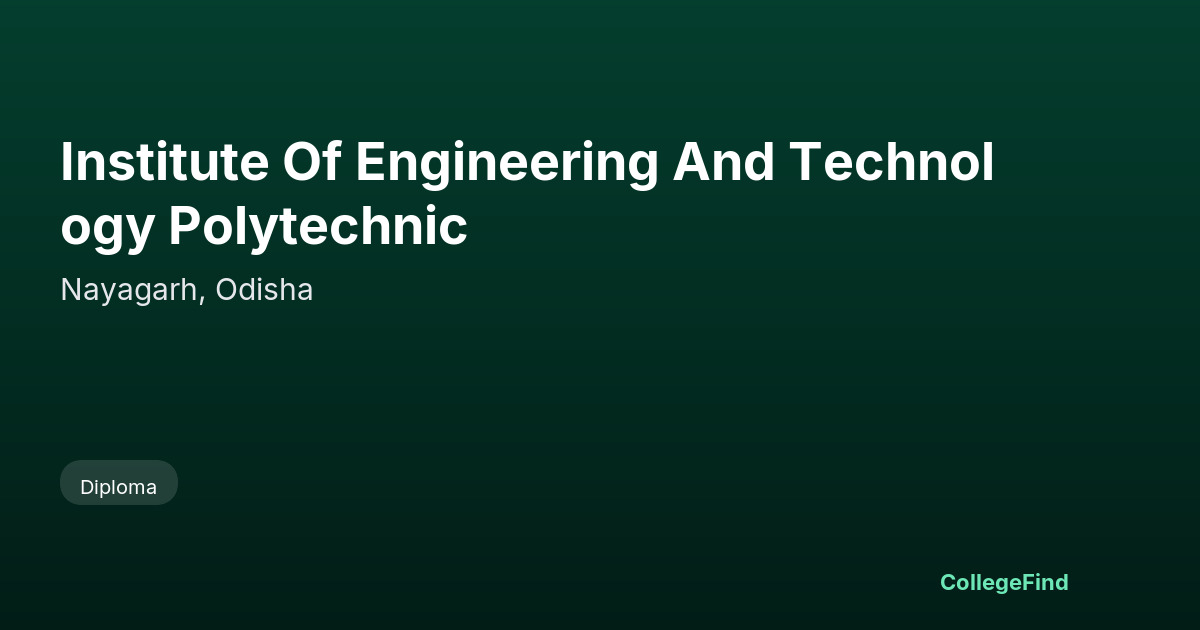 institute of engineering and technology polytechnic