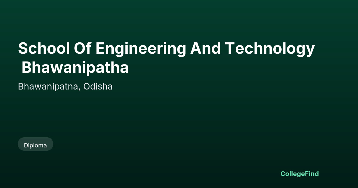 school of engineering and technology bhawanipatha