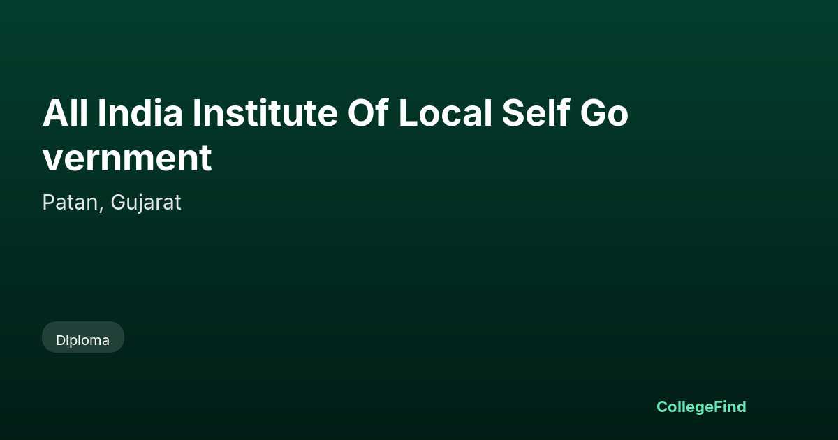 all india institute of local self government