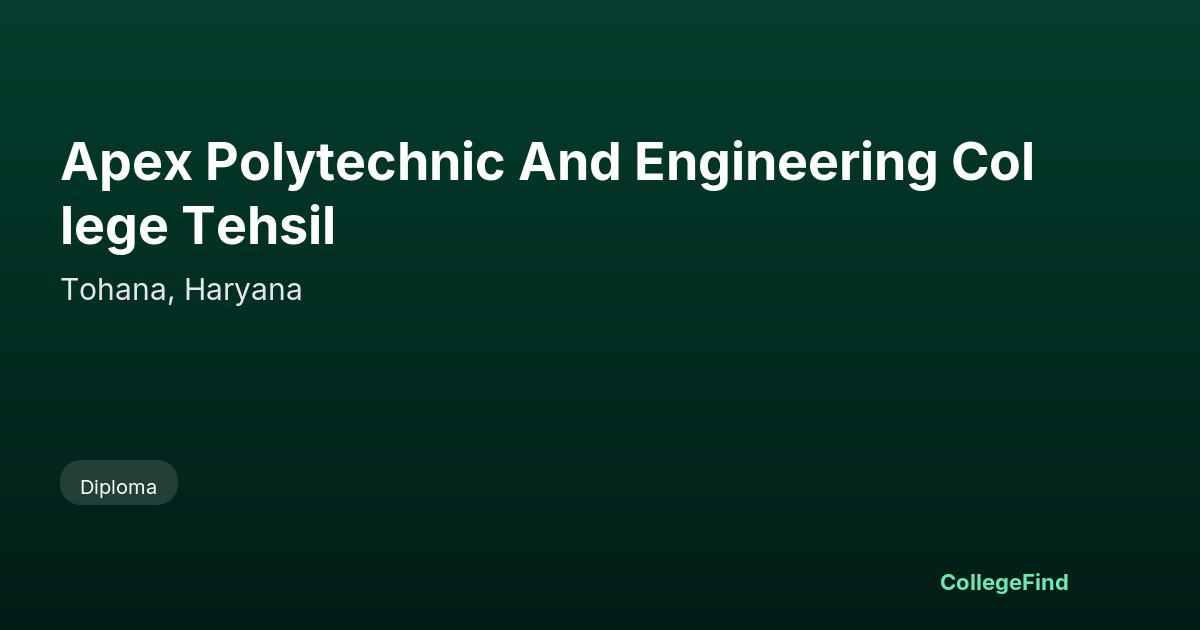 apex polytechnic and engineering college tehsil