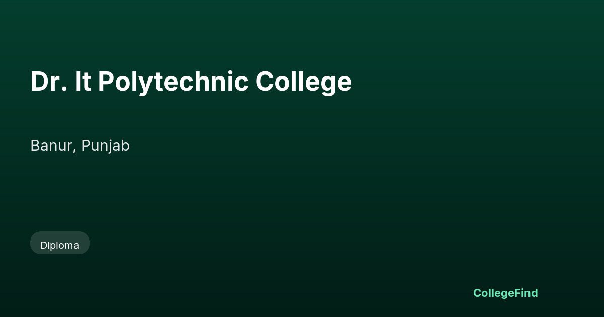 dr. it polytechnic college
