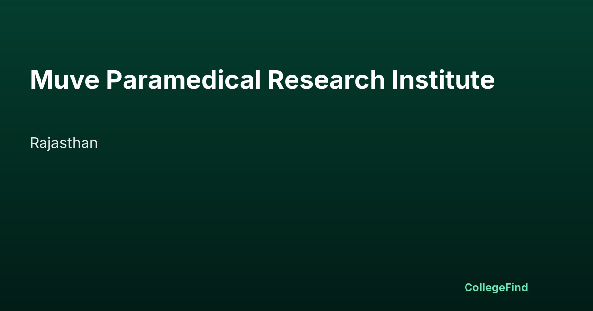muve paramedical research institute