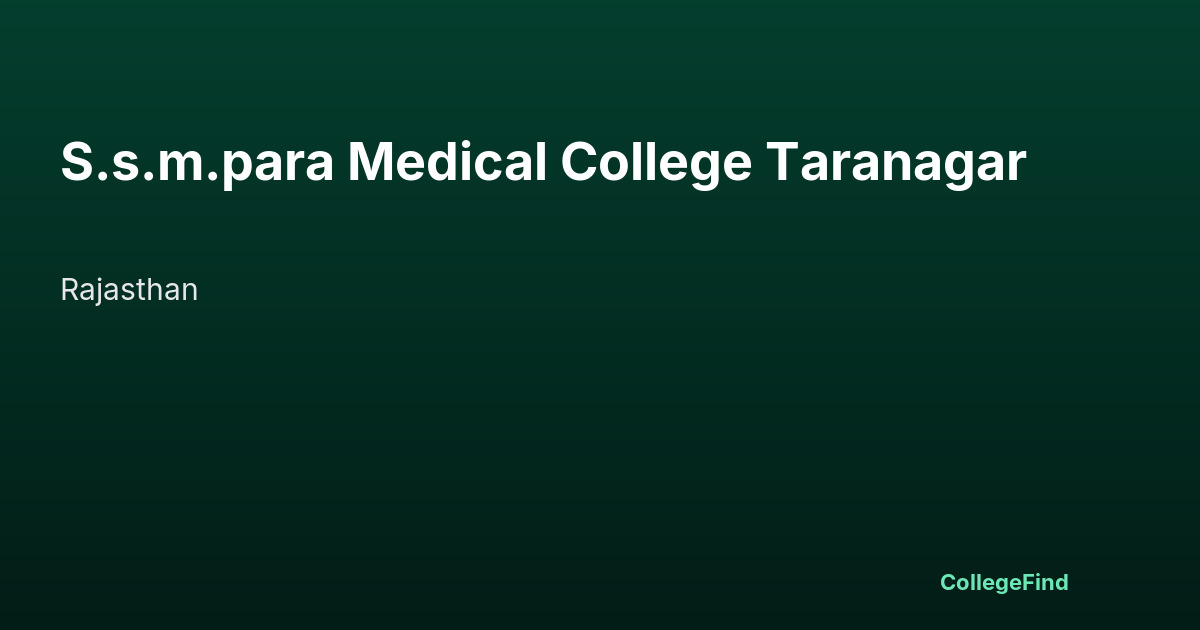 s.s.m.para medical college taranagar