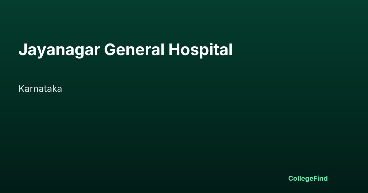jayanagar general hospital