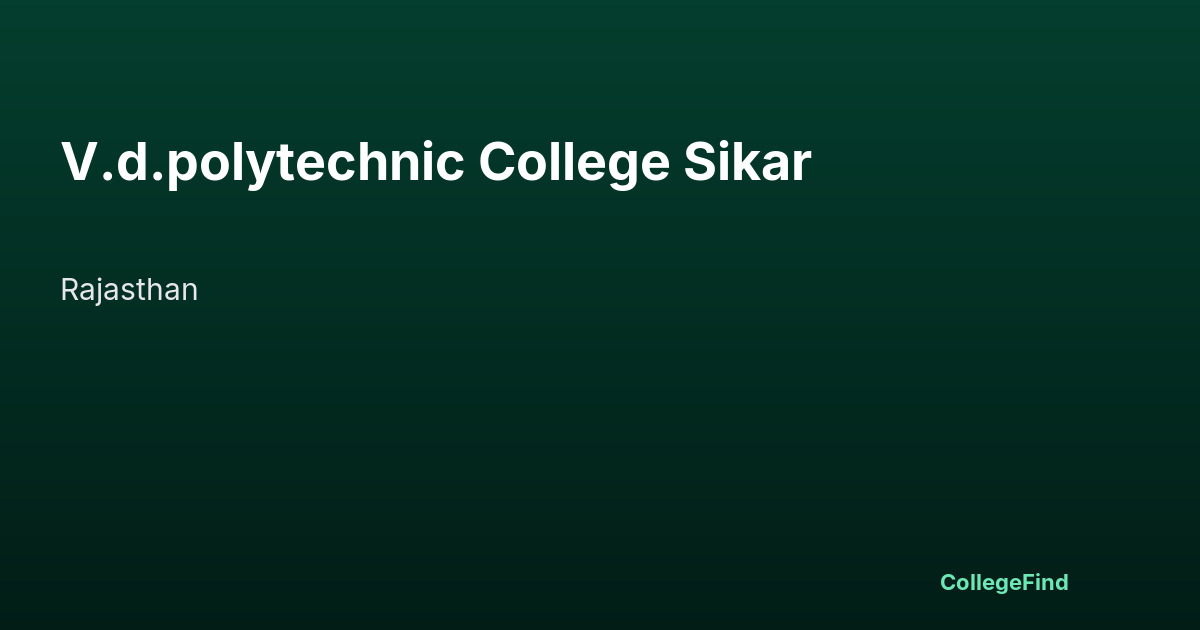 v.d.polytechnic college sikar
