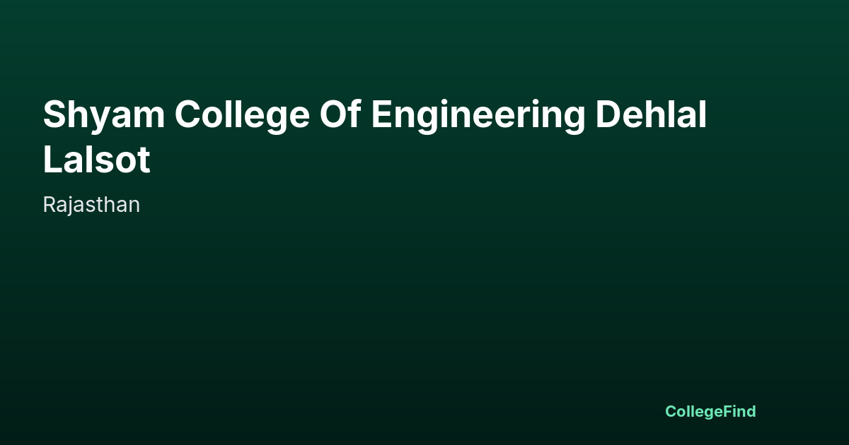 shyam college of engineering dehlal lalsot