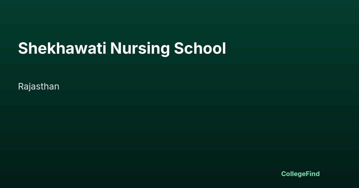 shekhawati nursing school