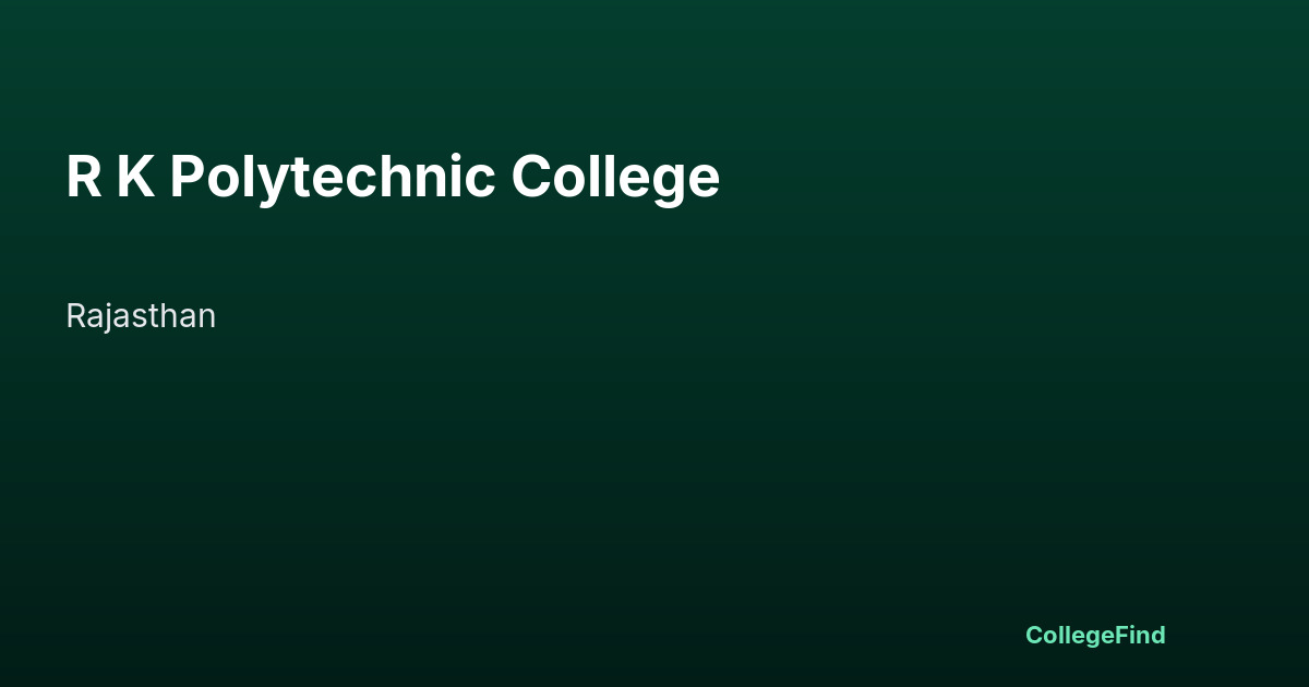 r k polytechnic college