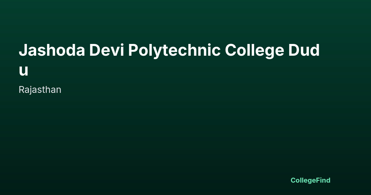 jashoda devi polytechnic college dudu