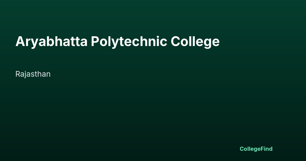 aryabhatta polytechnic college