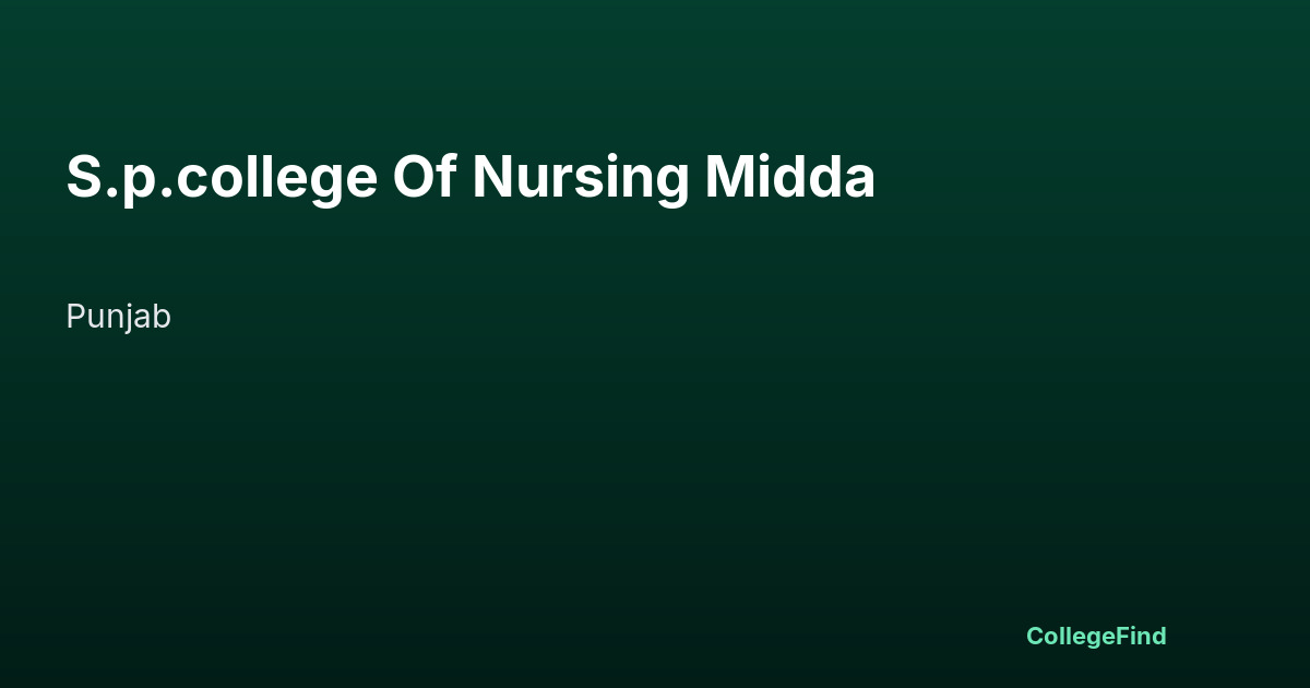 s.p.college of nursing midda