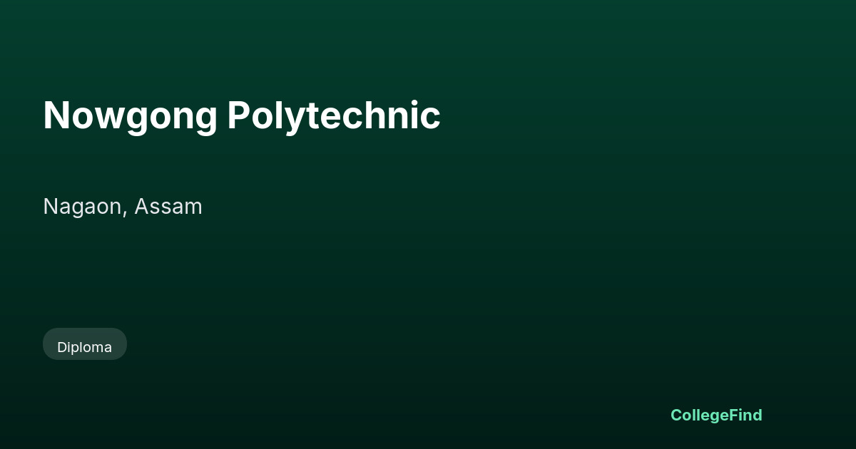 nowgong polytechnic